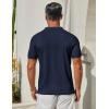 imageCOOFANDY Mens Knit Button Down Shirts Short Sleeve Polo Shirt Casual Vacation Summer Beach ShirtsNavy Blue