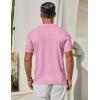 imageCOOFANDY Mens Knit Button Down Shirts Short Sleeve Polo Shirt Casual Vacation Summer Beach ShirtsPink