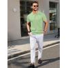 imageCOOFANDY Mens Knit Polo Shirts Short Sleeve Ribbed Knitted Shirt Summer Lightweight Casual Golf ShirtsIce Green