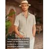 imageCOOFANDY Mens Linen Shirt Beach Summer Short Sleeve Button Down Casual Shirts