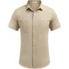 imageCOOFANDY Mens Linen Shirt Beach Summer Short Sleeve Button Down Casual Shirts