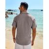 imageCOOFANDY Mens Linen Shirts Short Sleeve Button Down Shirt Casual Beach Summer Shirts Wedding Vacation ShirtBrown