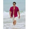 imageCOOFANDY Mens Linen Shirts Short Sleeve Button Down Shirt Casual Beach Summer Shirts Wedding Vacation ShirtBurgundy