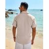 imageCOOFANDY Mens Linen Shirts Short Sleeve Button Down Shirt Casual Beach Summer Shirts Wedding Vacation ShirtKhaki