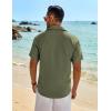 imageCOOFANDY Mens Linen Shirts Short Sleeve Button Down Shirt Casual Beach Summer Shirts Wedding Vacation ShirtOlive Green