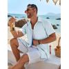 imageCOOFANDY Mens Linen Shirts Short Sleeve Button Down Shirt Casual Beach Summer Shirts Wedding Vacation ShirtPale Blue