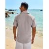 imageCOOFANDY Mens Linen Shirts Short Sleeve Button Down Shirt Casual Beach Summer Shirts Wedding Vacation ShirtStone