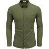 imageCOOFANDY Mens Long Sleeve Buttons Down Shirts Casual Button Up Shirts Beach Linen Shirt Untucked Dress ShirtArmy Green