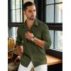 imageCOOFANDY Mens Long Sleeve Buttons Down Shirts Casual Button Up Shirts Beach Linen Shirt Untucked Dress ShirtArmy Green