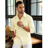 imageCOOFANDY Mens Long Sleeve Buttons Down Shirts Casual Button Up Shirts Beach Linen Shirt Untucked Dress ShirtBeige