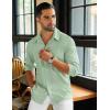 imageCOOFANDY Mens Long Sleeve Buttons Down Shirts Casual Button Up Shirts Beach Linen Shirt Untucked Dress ShirtLight Green