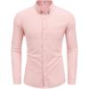 imageCOOFANDY Mens Long Sleeve Buttons Down Shirts Casual Button Up Shirts Beach Linen Shirt Untucked Dress ShirtPink