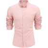 imageCOOFANDY Mens Long Sleeve Buttons Down Shirts Casual Button Up Shirts Beach Linen Shirt Untucked Dress ShirtPink