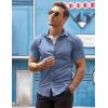 imageCOOFANDY Mens Muscle Fit Dress Shirts WrinkleFree Short Sleeve Casual Button Down ShirtDusty Urban Blue