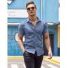 imageCOOFANDY Mens Muscle Fit Dress Shirts WrinkleFree Short Sleeve Casual Button Down ShirtDusty Urban Blue