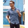 imageCOOFANDY Mens Muscle Fit Dress Shirts WrinkleFree Short Sleeve Casual Button Down ShirtDusty Urban Blue