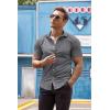imageCOOFANDY Mens Muscle Fit Dress Shirts WrinkleFree Short Sleeve Casual Button Down ShirtGrey