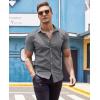 imageCOOFANDY Mens Muscle Fit Dress Shirts WrinkleFree Short Sleeve Casual Button Down ShirtGrey