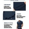 imageCOOFANDY Mens Muscle Fit Dress Shirts WrinkleFree Short Sleeve Casual Button Down ShirtNavy Blue