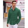 imageCOOFANDY Mens Plaid Dress Shirt Long Sleeve Business Casual Regular Fit Button Down ShirtsArmy Green