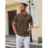 imageCOOFANDY Mens Polo Shirts Classic Short Sleeve Polo T Shirts Cotton Pique Casual Summer Fashion Golf ShirtArmy Green