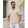 imageCOOFANDY Mens Polo Shirts Classic Short Sleeve Polo T Shirts Cotton Pique Casual Summer Fashion Golf ShirtBeige