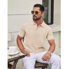 imageCOOFANDY Mens Polo Shirts Classic Short Sleeve Polo T Shirts Cotton Pique Casual Summer Fashion Golf ShirtBeige