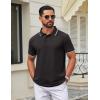 imageCOOFANDY Mens Polo Shirts Classic Short Sleeve Polo T Shirts Cotton Pique Casual Summer Fashion Golf ShirtBlack