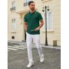 imageCOOFANDY Mens Polo Shirts Classic Short Sleeve Polo T Shirts Cotton Pique Casual Summer Fashion Golf ShirtDark Green