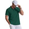imageCOOFANDY Mens Polo Shirts Classic Short Sleeve Polo T Shirts Cotton Pique Casual Summer Fashion Golf ShirtDark Green
