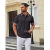 imageCOOFANDY Mens Polo Shirts Classic Short Sleeve Polo T Shirts Cotton Pique Casual Summer Fashion Golf ShirtDark Grey