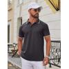 imageCOOFANDY Mens Polo Shirts Classic Short Sleeve Polo T Shirts Cotton Pique Casual Summer Fashion Golf ShirtDark Grey