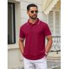imageCOOFANDY Mens Polo Shirts Classic Short Sleeve Polo T Shirts Cotton Pique Casual Summer Fashion Golf ShirtDark Red