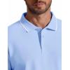 imageCOOFANDY Mens Polo Shirts Classic Short Sleeve Polo T Shirts Cotton Pique Casual Summer Fashion Golf ShirtLight Blue