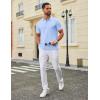 imageCOOFANDY Mens Polo Shirts Classic Short Sleeve Polo T Shirts Cotton Pique Casual Summer Fashion Golf ShirtLight Blue