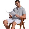 imageCOOFANDY Mens Polo Shirts Classic Short Sleeve Polo T Shirts Cotton Pique Casual Summer Fashion Golf ShirtLight Grey