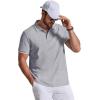 imageCOOFANDY Mens Polo Shirts Classic Short Sleeve Polo T Shirts Cotton Pique Casual Summer Fashion Golf ShirtLight Grey