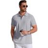 imageCOOFANDY Mens Polo Shirts Classic Short Sleeve Polo T Shirts Cotton Pique Casual Summer Fashion Golf ShirtLight Grey