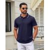 imageCOOFANDY Mens Polo Shirts Classic Short Sleeve Polo T Shirts Cotton Pique Casual Summer Fashion Golf ShirtNavy Blue