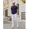 imageCOOFANDY Mens Polo Shirts Classic Short Sleeve Polo T Shirts Cotton Pique Casual Summer Fashion Golf ShirtNavy Blue