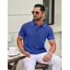 imageCOOFANDY Mens Polo Shirts Classic Short Sleeve Polo T Shirts Cotton Pique Casual Summer Fashion Golf ShirtRoyal Blue