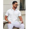 imageCOOFANDY Mens Polo Shirts Classic Short Sleeve Polo T Shirts Cotton Pique Casual Summer Fashion Golf ShirtWhite