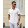 imageCOOFANDY Mens Polo Shirts Classic Short Sleeve Polo T Shirts Cotton Pique Casual Summer Fashion Golf ShirtWhite