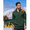 imageCOOFANDY Mens Quarter Zip Pullover Fleece Lined Sweatshirts Long Sleeve Mock Neck Sweater with PocketDark Green
