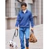 imageCOOFANDY Mens Quarter Zip Pullover Fleece Lined Sweatshirts Long Sleeve Mock Neck Sweater with PocketRoyal Blue