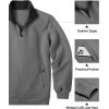 imageCOOFANDY Mens Quarter Zip Pullover Quilted Sweatshirt Knit Long Sleeve Mock Neck Sweater Polo with PocketZcontrast GrayBlack