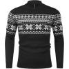 imageCOOFANDY Mens Quarter Zip Pullover Slim Fit Lightweight Knit Pullover Sweaters Casual Polo SweaterChristmas Black  White