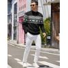 imageCOOFANDY Mens Quarter Zip Pullover Slim Fit Lightweight Knit Pullover Sweaters Casual Polo SweaterChristmas Black  White