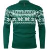 imageCOOFANDY Mens Quarter Zip Pullover Slim Fit Lightweight Knit Pullover Sweaters Casual Polo SweaterChristmas Green  White