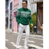 imageCOOFANDY Mens Quarter Zip Pullover Slim Fit Lightweight Knit Pullover Sweaters Casual Polo SweaterChristmas Green  White